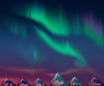Северное сияние в технике Gradient mesh